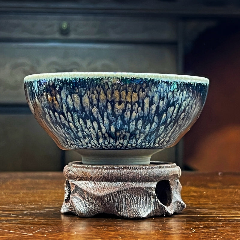 日進斗金百花建盞大花主人杯品茗茶杯茶具Tea cups, jianzhan China porcelain, China ceramics.