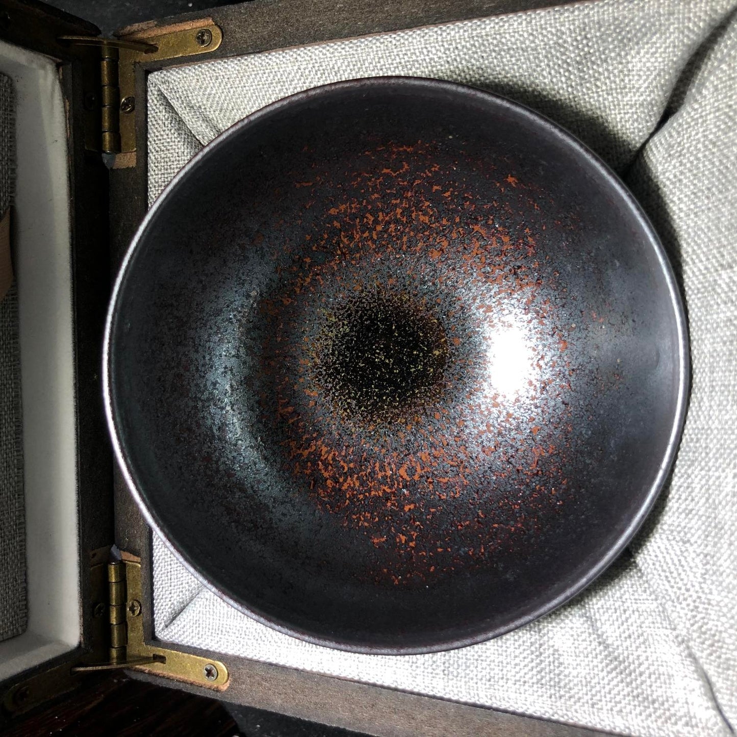 建盏主人杯 纯正柴烧 铁锈银霜平口精品
