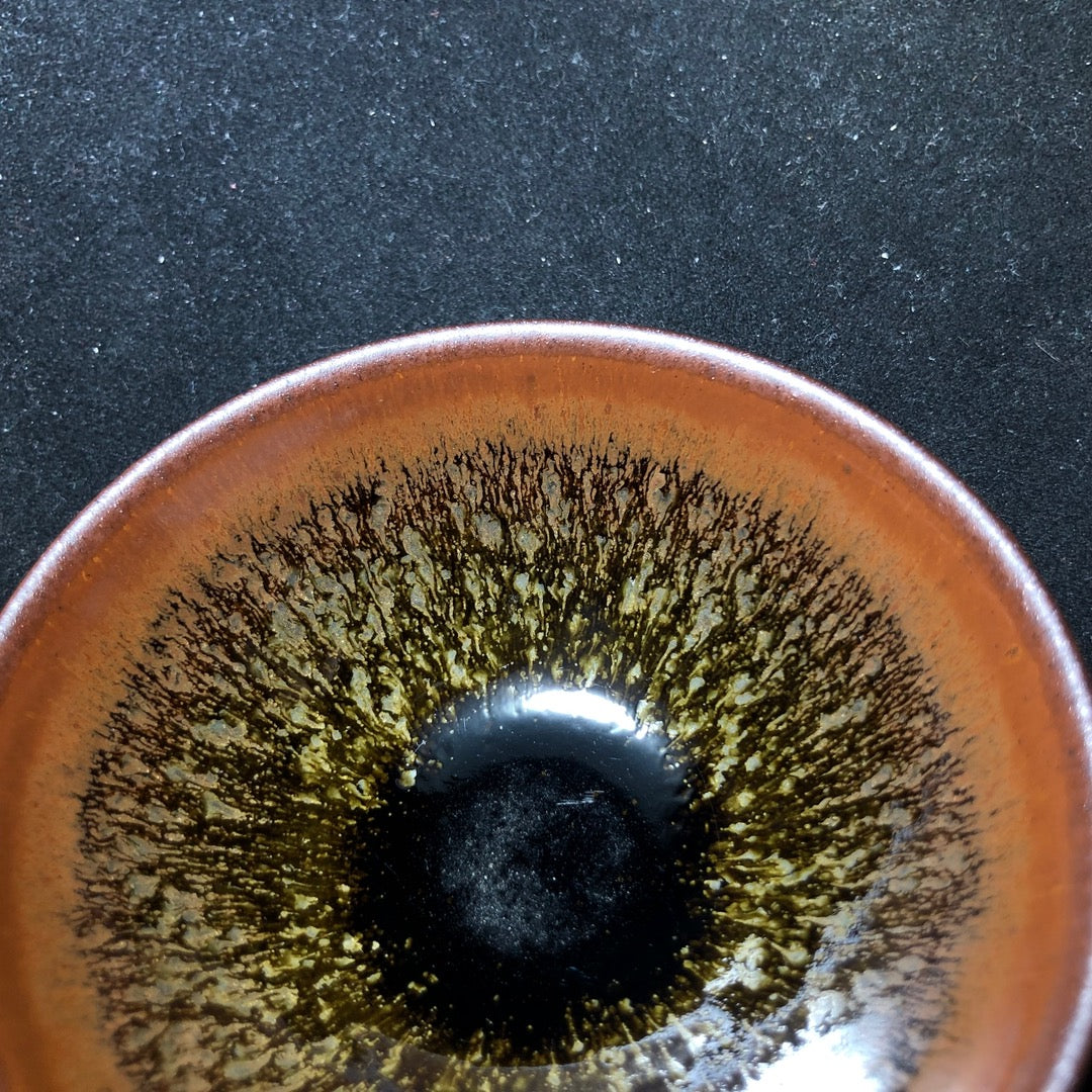 建盏主人杯 纯正柴烧 茶末毫平口精品