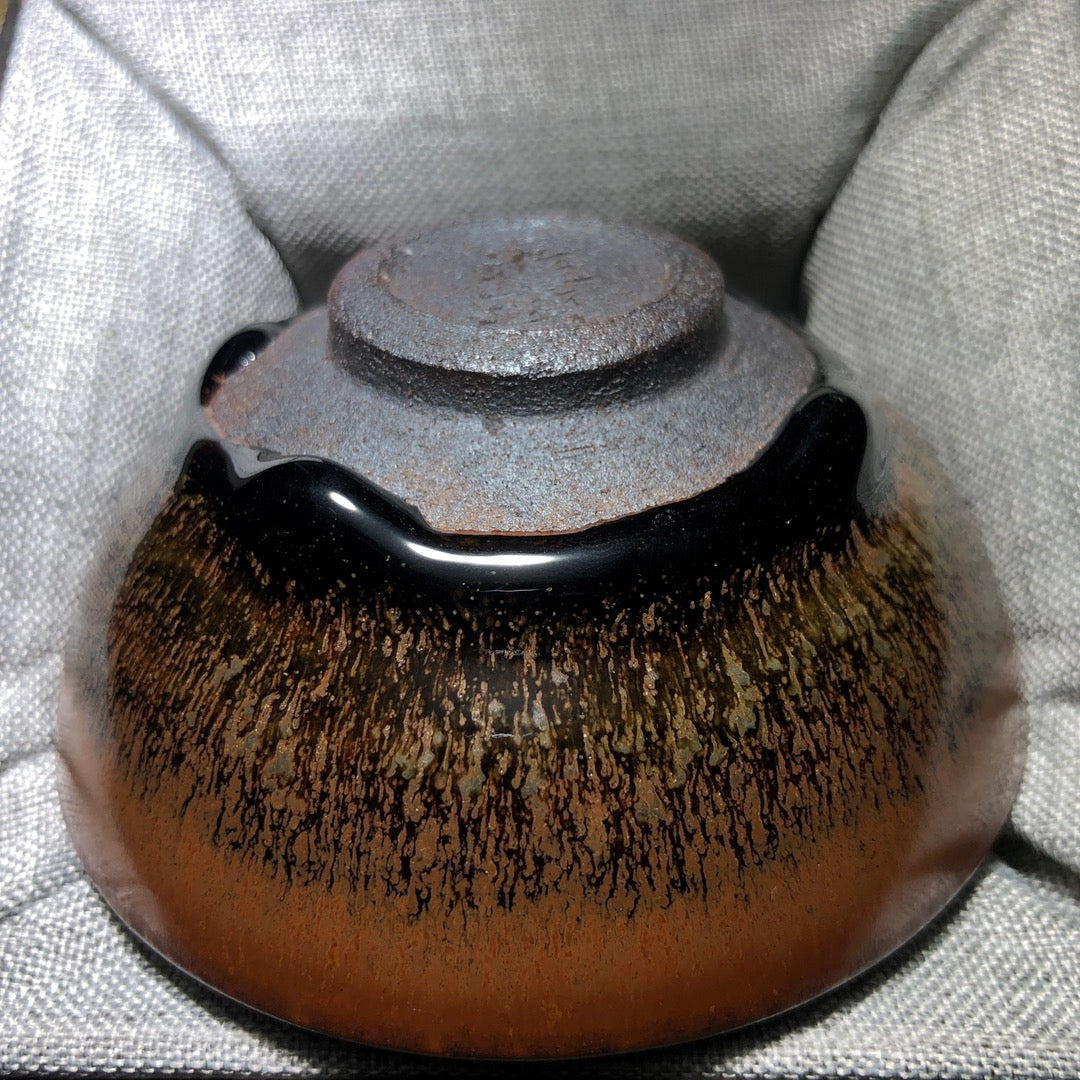 建盏主人杯 纯正柴烧 茶末毫平口精品