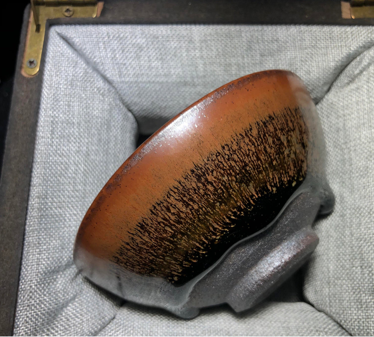 建盏主人杯 纯正柴烧 茶末毫平口精品