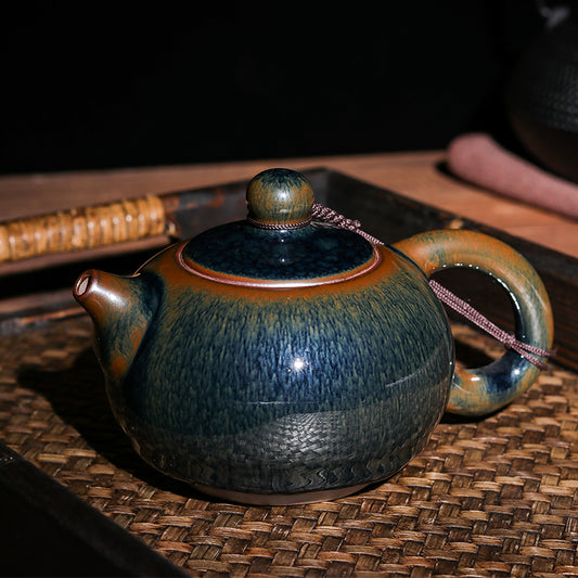 兔毫建盞壺西施壺美人肩壺巨輪壺Build a lamp pot, Xi Shi pot, beauty shoulder pot iron tire iron glaze pot teapot