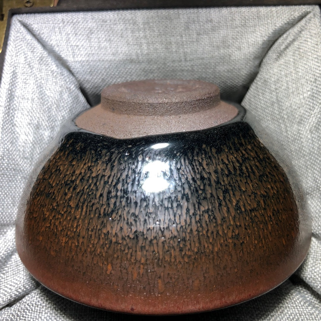 建盏主人杯 纯正柴烧 鹧鸪平口精品